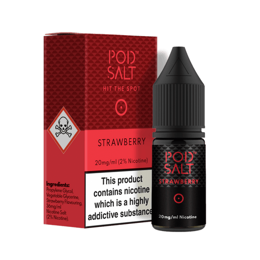 POD SALT STRAWBERRY 10ML NICOTINE SALT E-LIQUID - I Love Vapour nic salts POD SALT