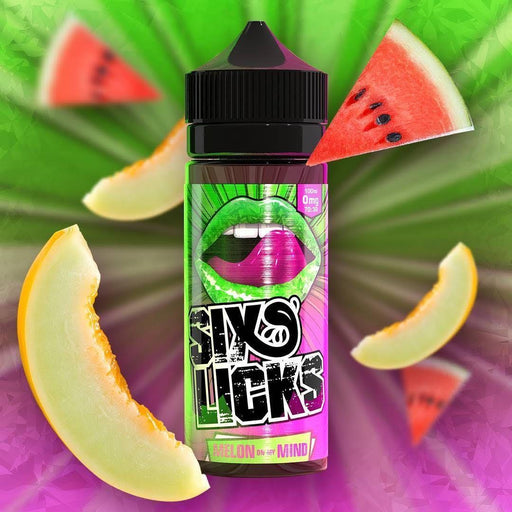 MELON ON MY MIND BY SIX LICKS E-Liquid 100ml Short Fill - I Love Vapour E-Juice Six Licks